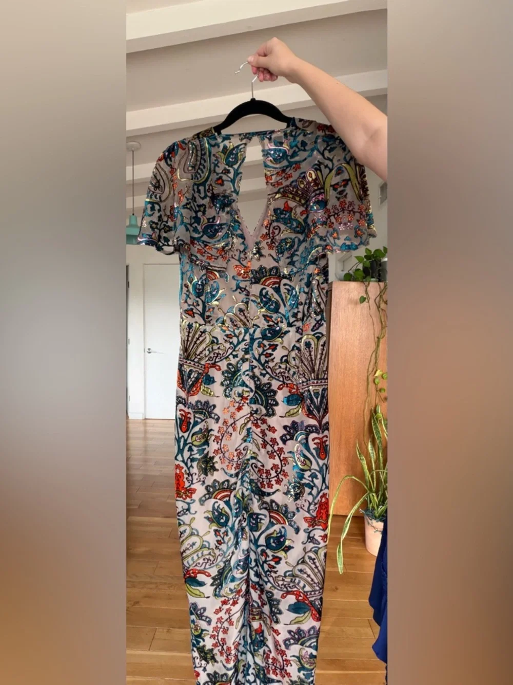 Nasty Gal Paisley Devore Angel Sleeve Jumpsuit - Picture 4 of 4